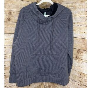 GREEN TEA QUILTED COZY COMFY WARM  EVERYDAY PULLOVER  ATHLEISURE HOODIE SZ. XL